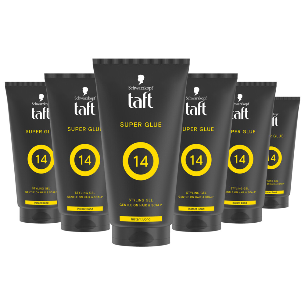 6x Taft Men Power Gel Super Glue Hold 14 150 ml