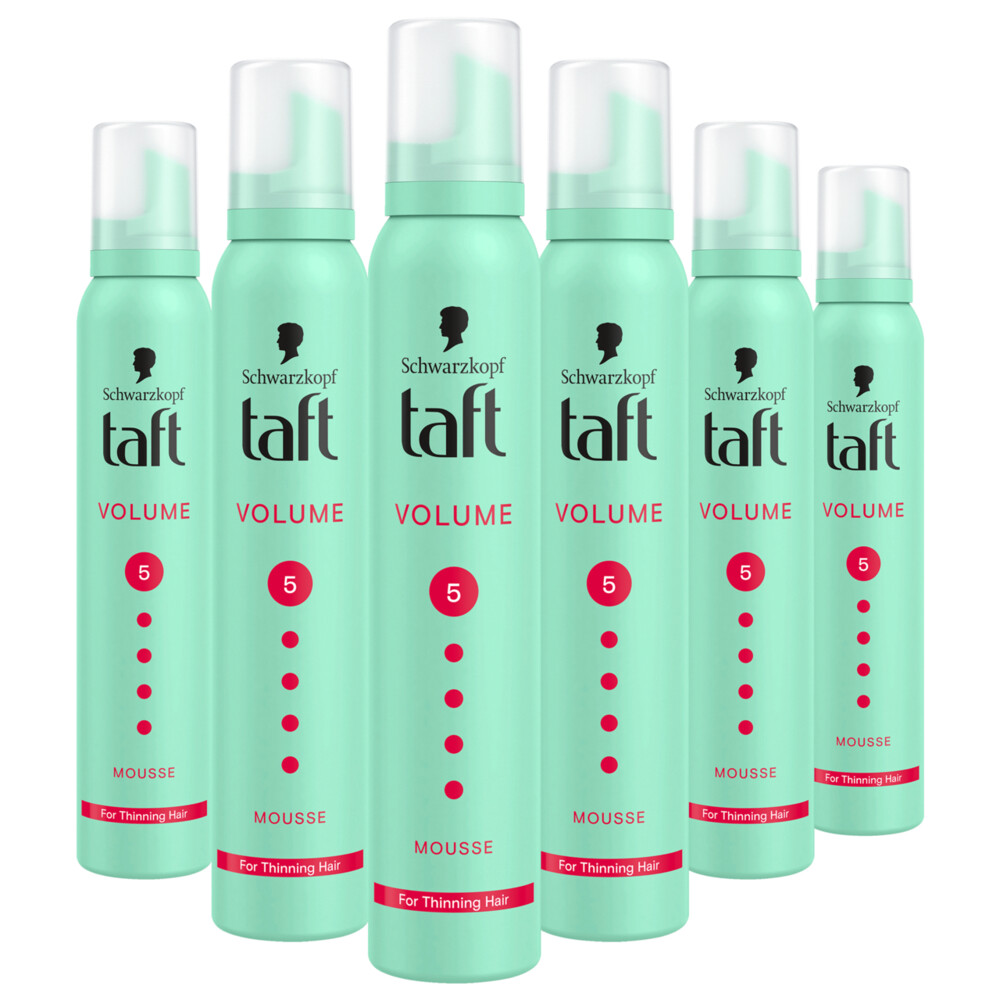 6x Taft True Volume Mousse Mega Strong 200 ml