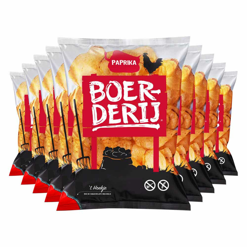 9x Boerderij Chips Paprika 190 gr