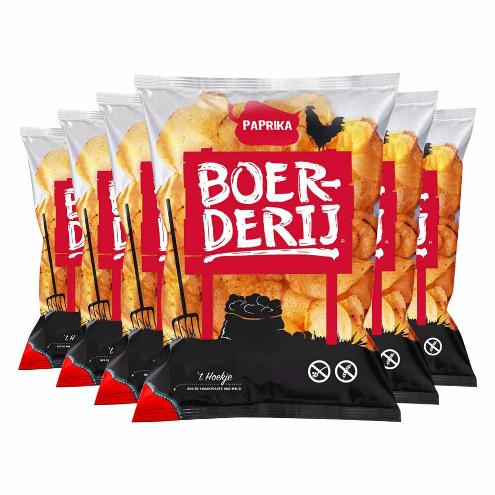 6x Boerderij Chips Paprika 190 gr