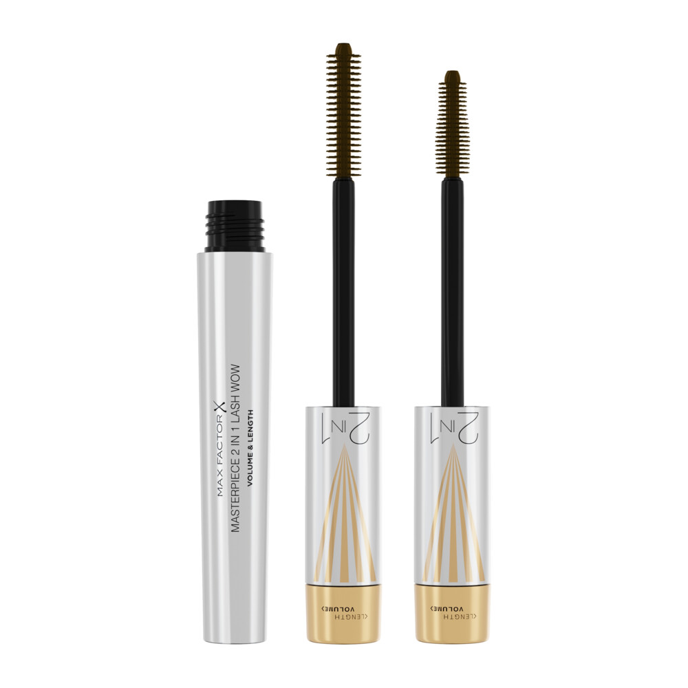 1+1 gratis: Max Factor Masterpiece 2in1 Lash Wow Mascara Black Brown 7 ml