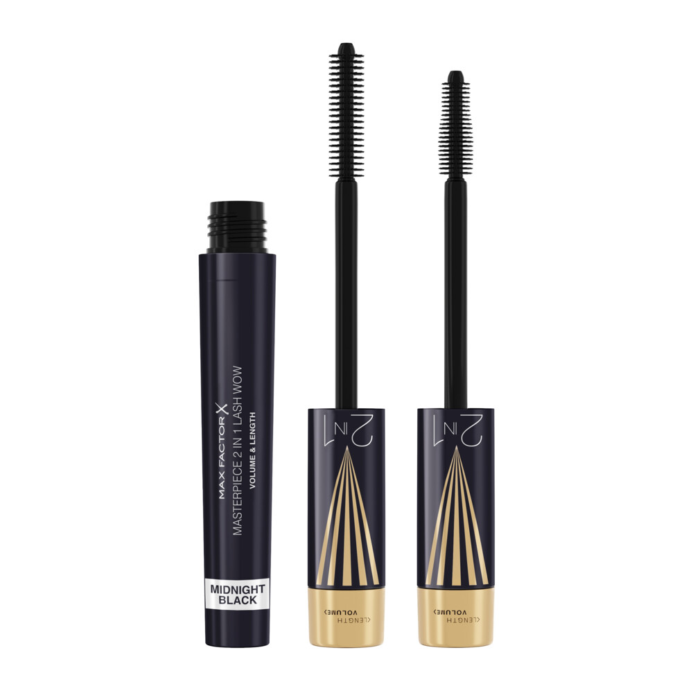 1+1 gratis: Max Factor Masterpiece 2in1 Lash Wow Mascara Midnight Black 7 ml