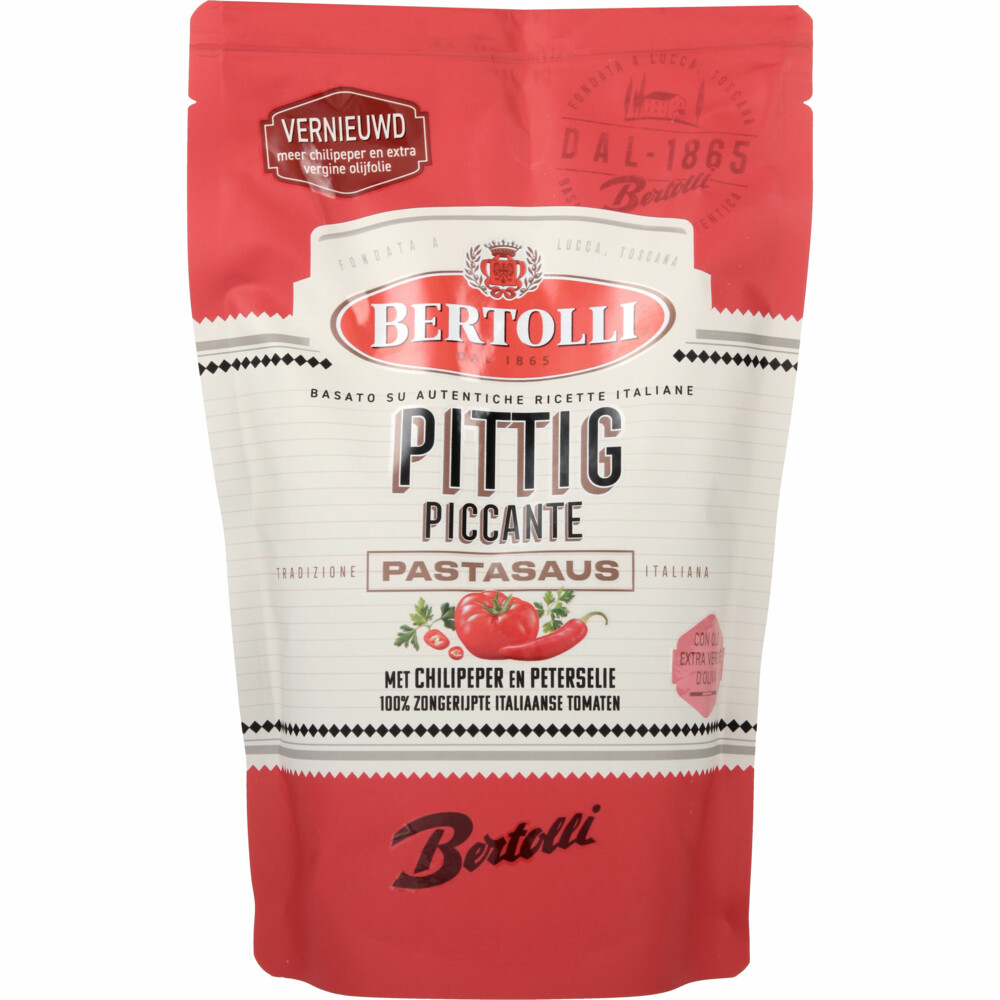 3x Bertolli Pastasaus Zak Pittig Piccante 460 gr