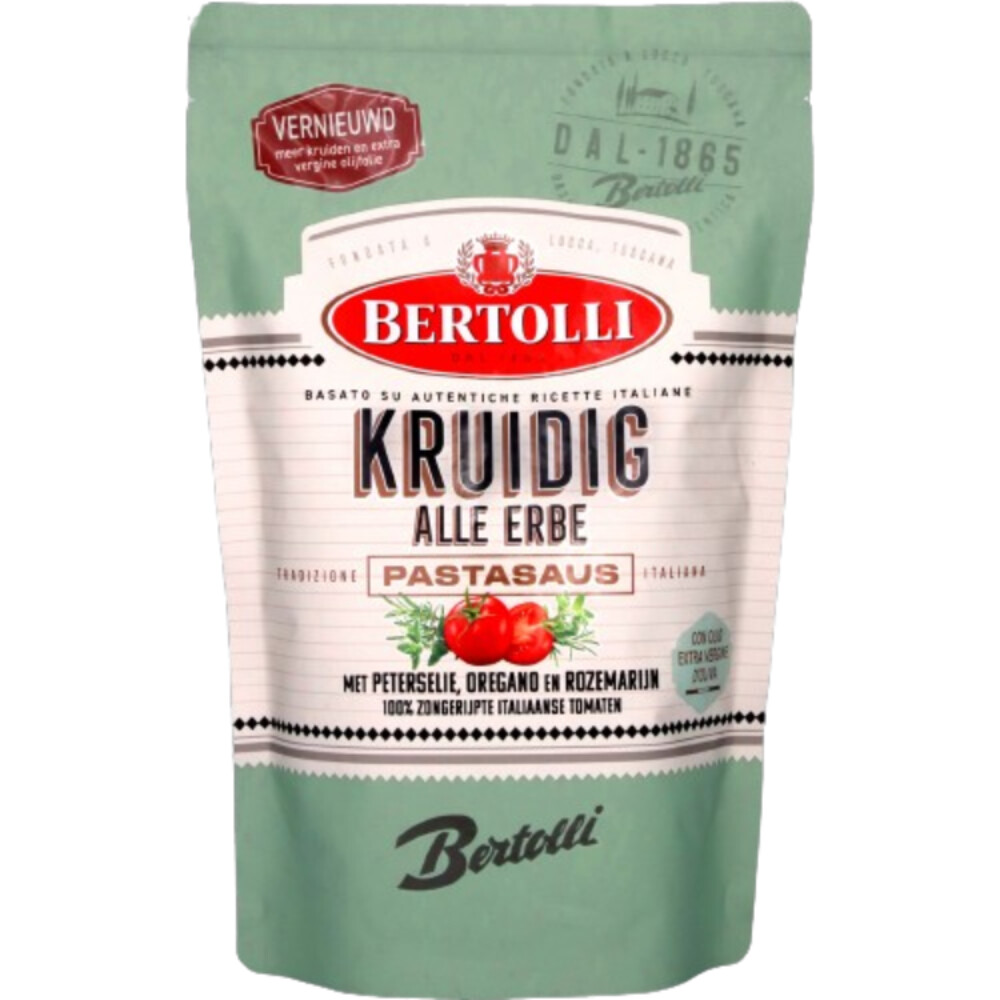 6x Bertolli Pastasaus Zak Kruidig Alle Erbe 460 gr