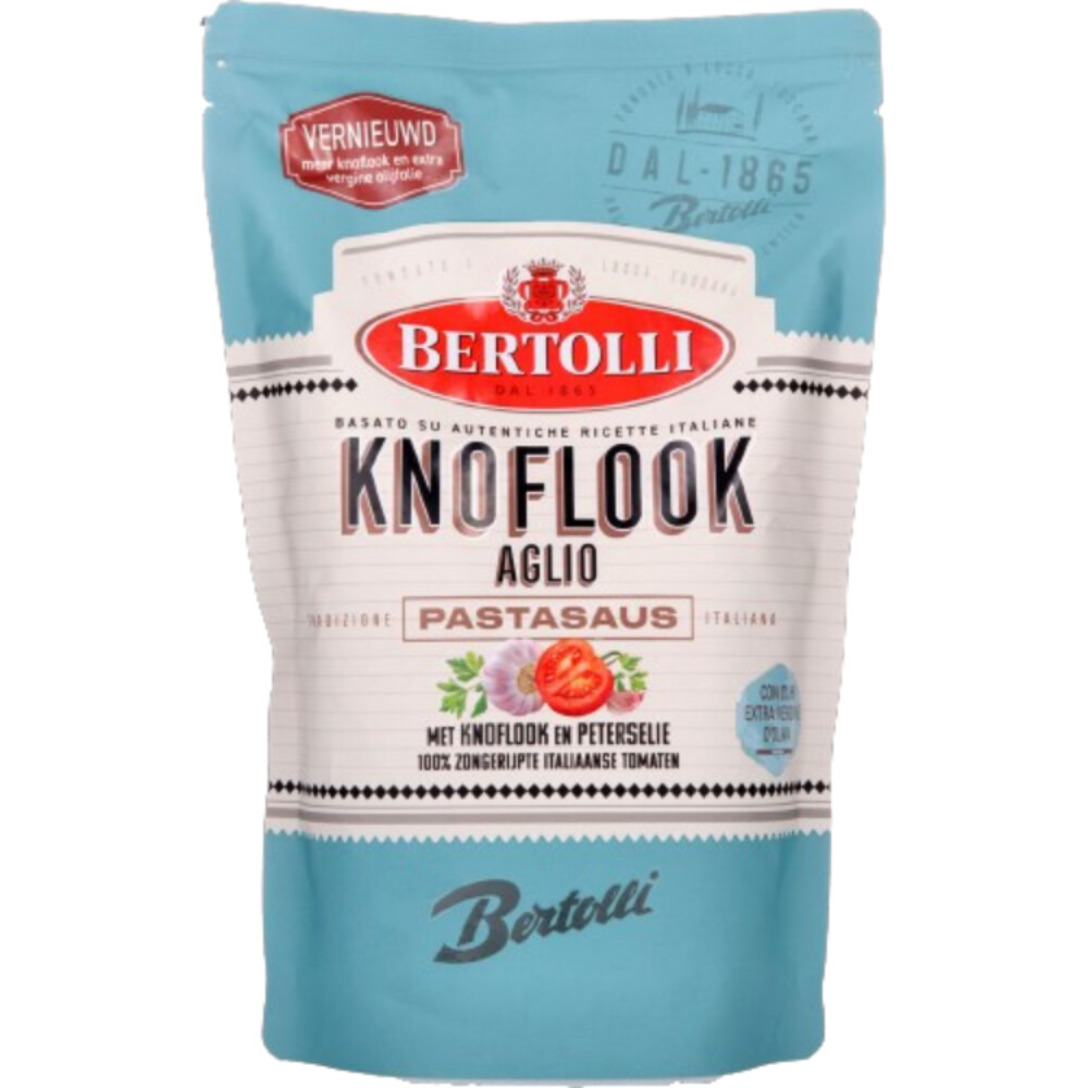6x Bertolli Pastasaus Zak Knoflook Aglio 460 gr