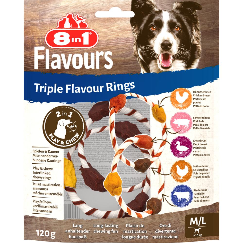 10x 8in1 Triple Flavour Rings M/L 120 gr