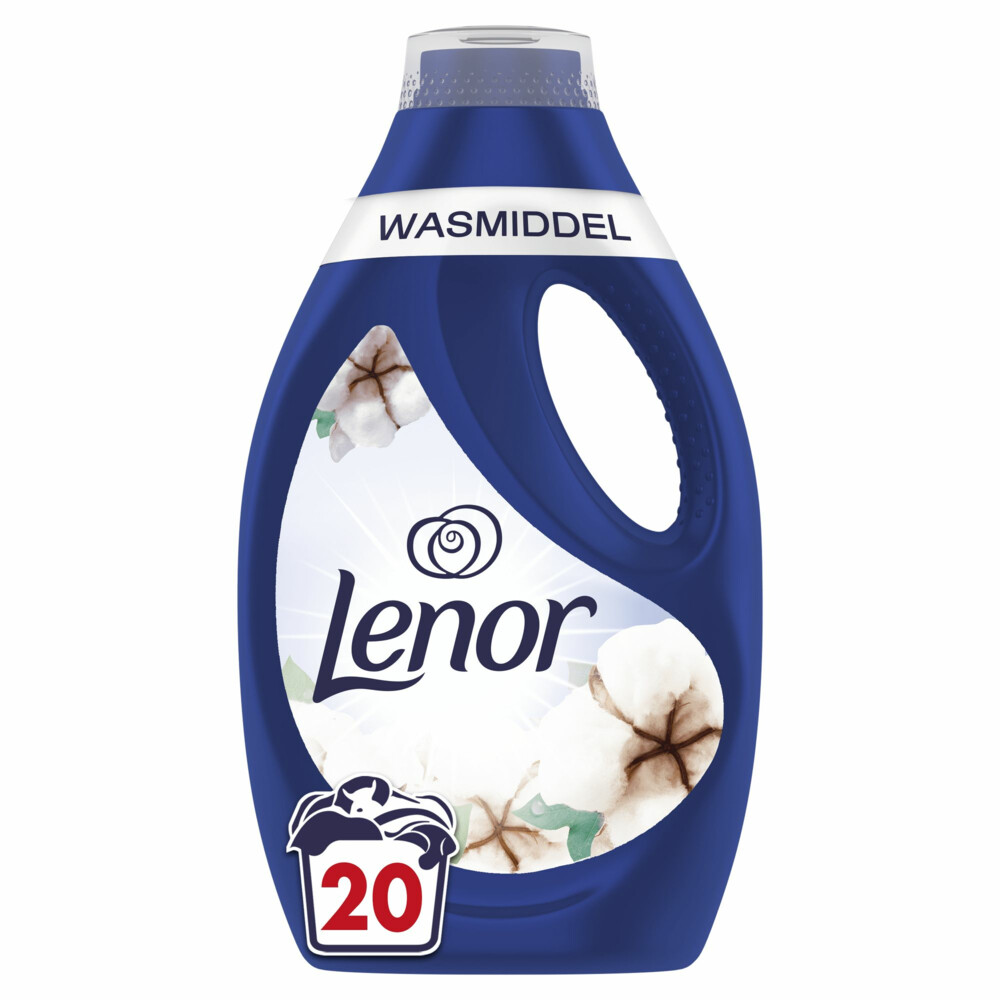 4x Lenor Vloeibaar Wasmiddel Katoen Fris 20 Wasbeurten 900 ml