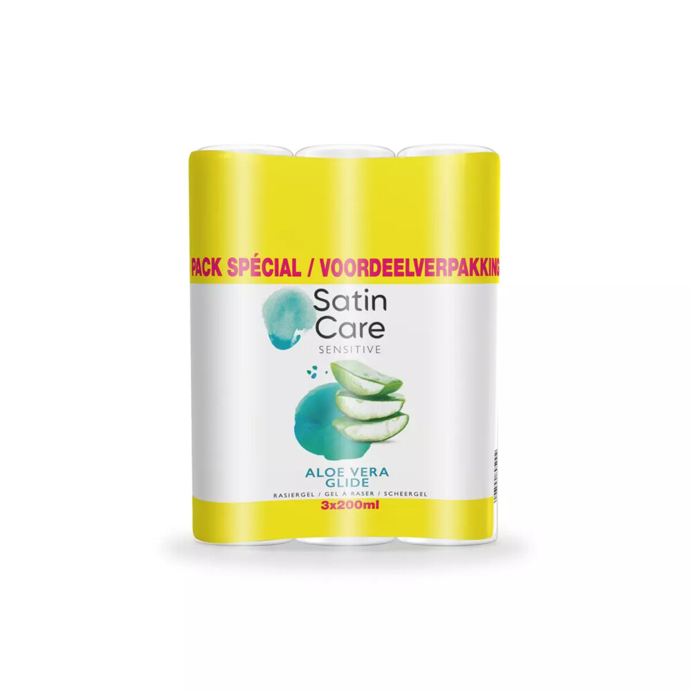 Gillette Venus Scheergel Satin Care Sensitive Aloe Vera 3 x 200 ml