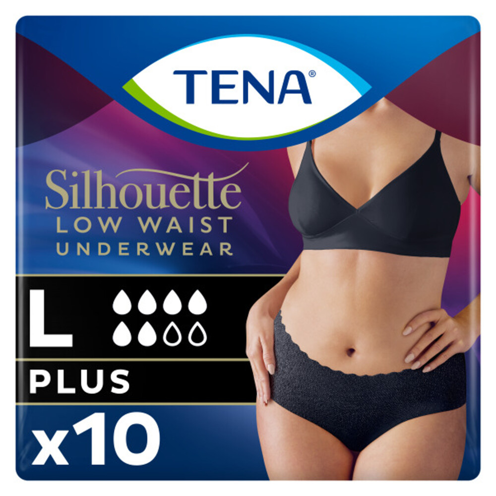 TENA Silhouette Underwear Low Waist Blanc Plus L 10 stuks