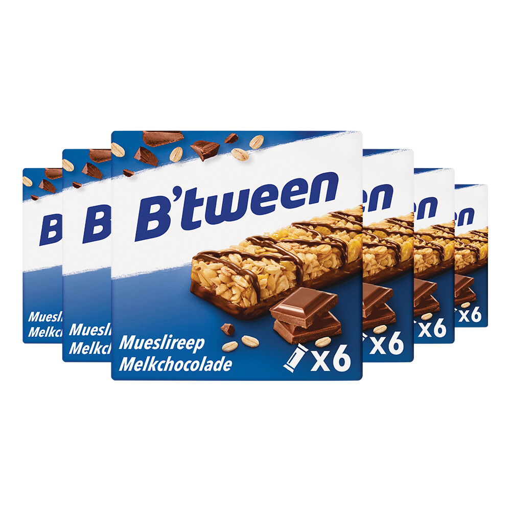 6x Hero B'tween Mueslireep Melkchocolade 6x25 gr