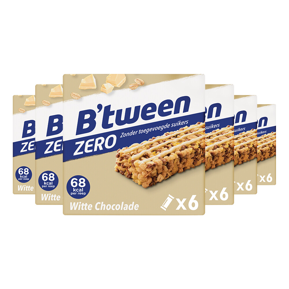 6x Hero B'tween Mueslireep Zero Witte Chocolade 6x20 gr