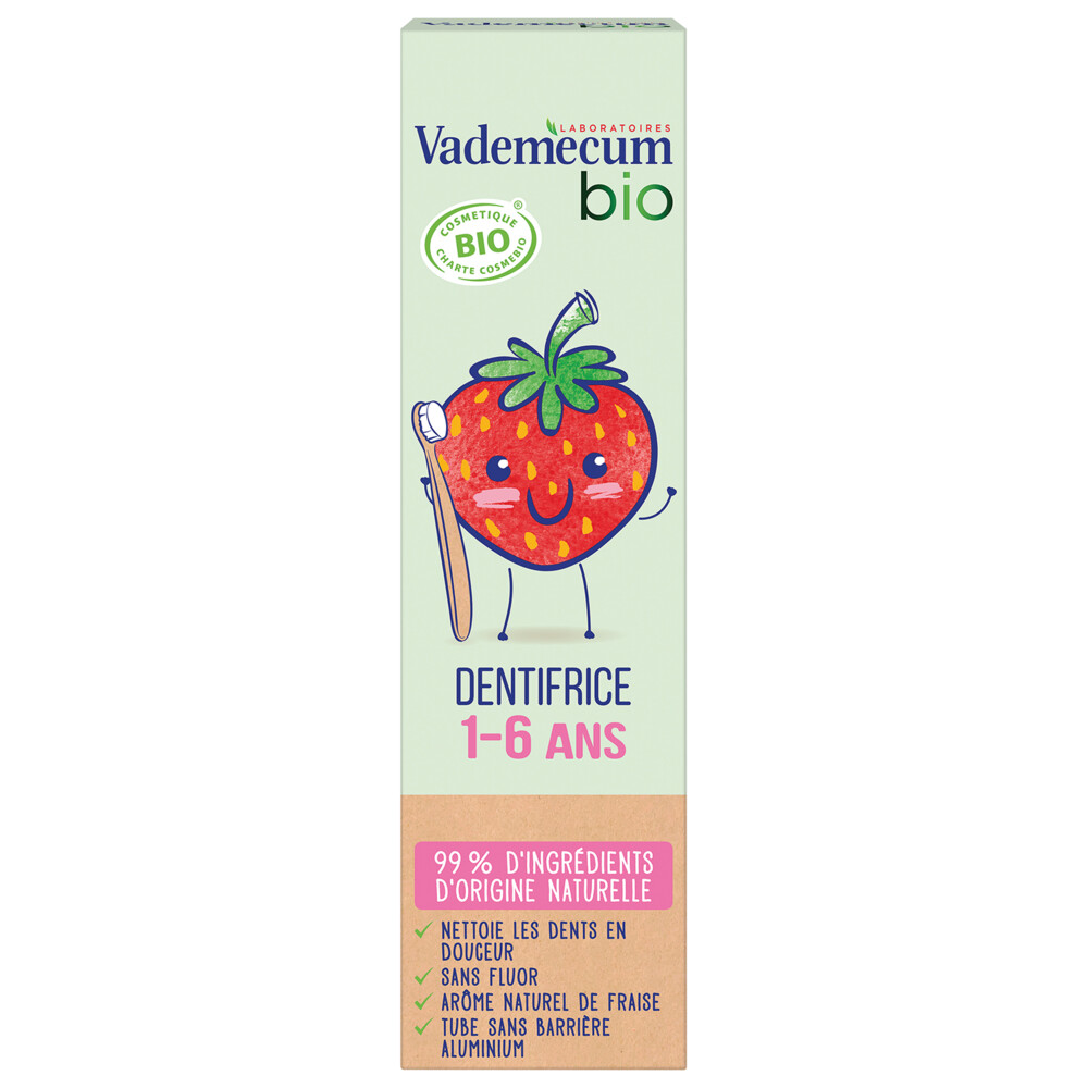 Vademecum Bio Tandpasta Aardbei 1-6 jaar 50 ml