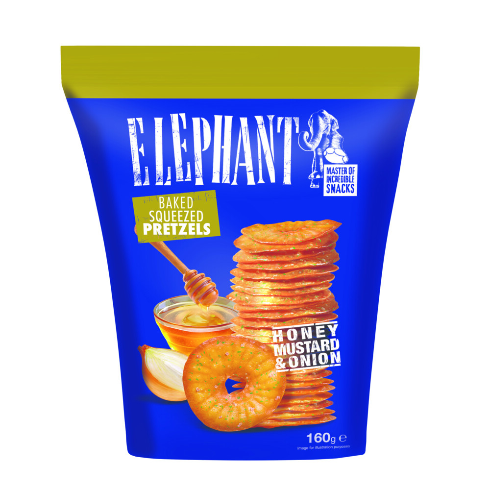 Elephant Pretzels Honing, Mosterd&Ui 160 gr