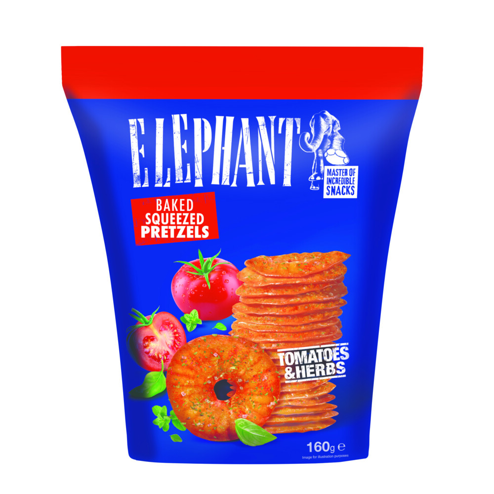 Elephant Pretzels Tomaat&Kruiden 160 gr