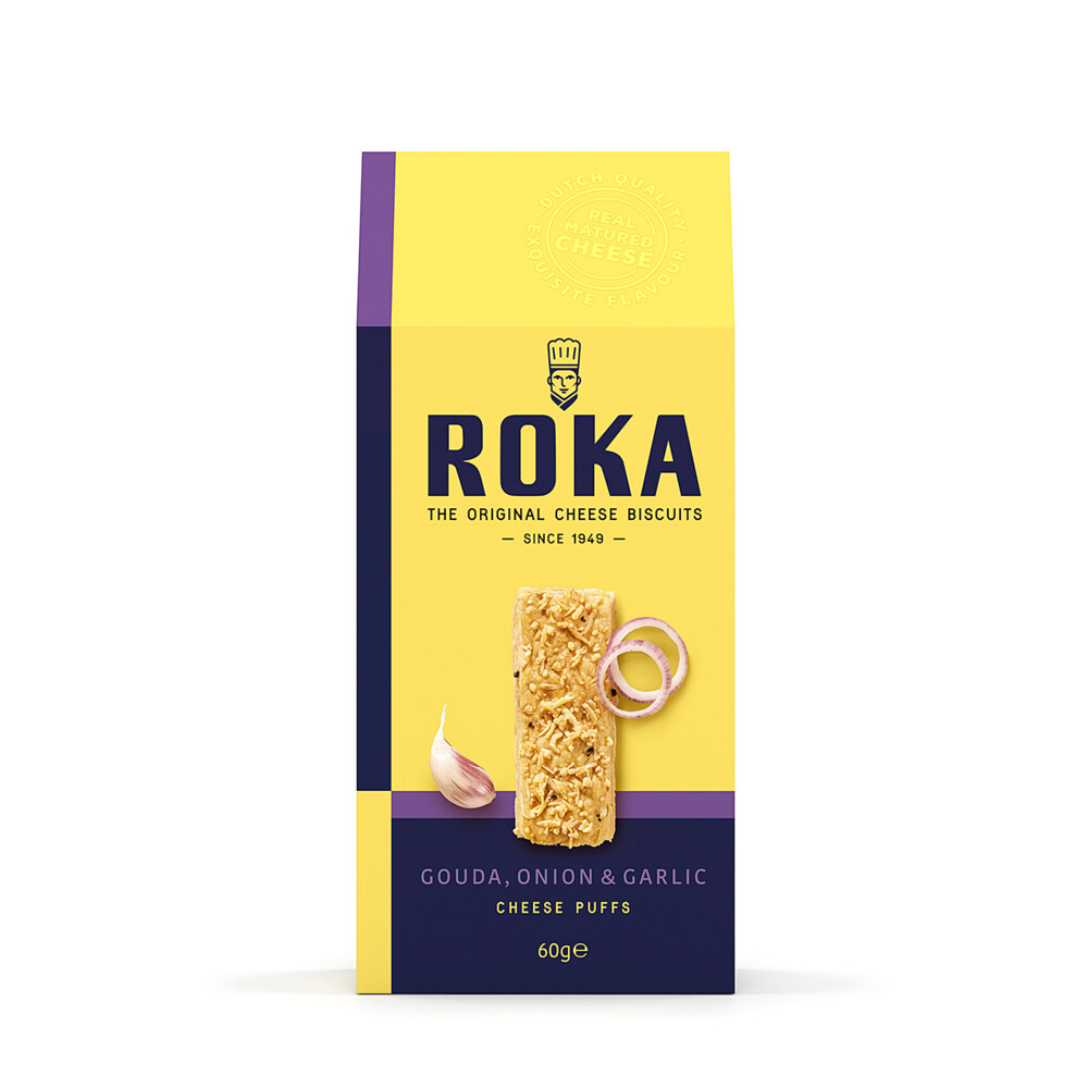 Roka Gouda Cheese Puffs Ui&Knoflook 60 gr