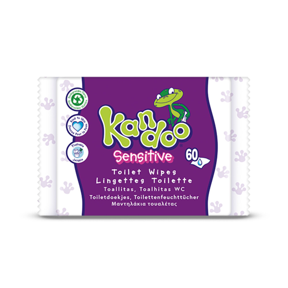 12x Kandoo Vochtige Toiletdoekjes Sensitive 60 stuks