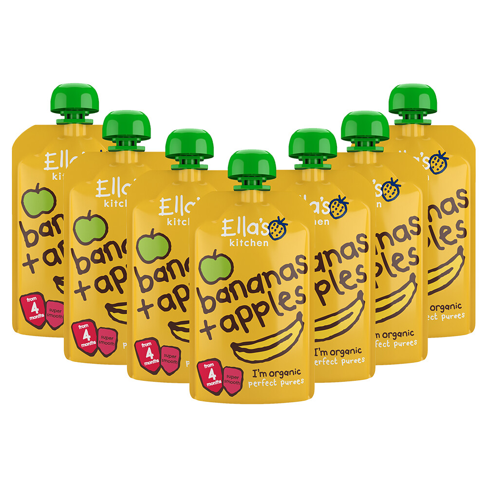 7x Ella's Kitchen Knijpzakje 4+ m Banaan Appel 120 gr