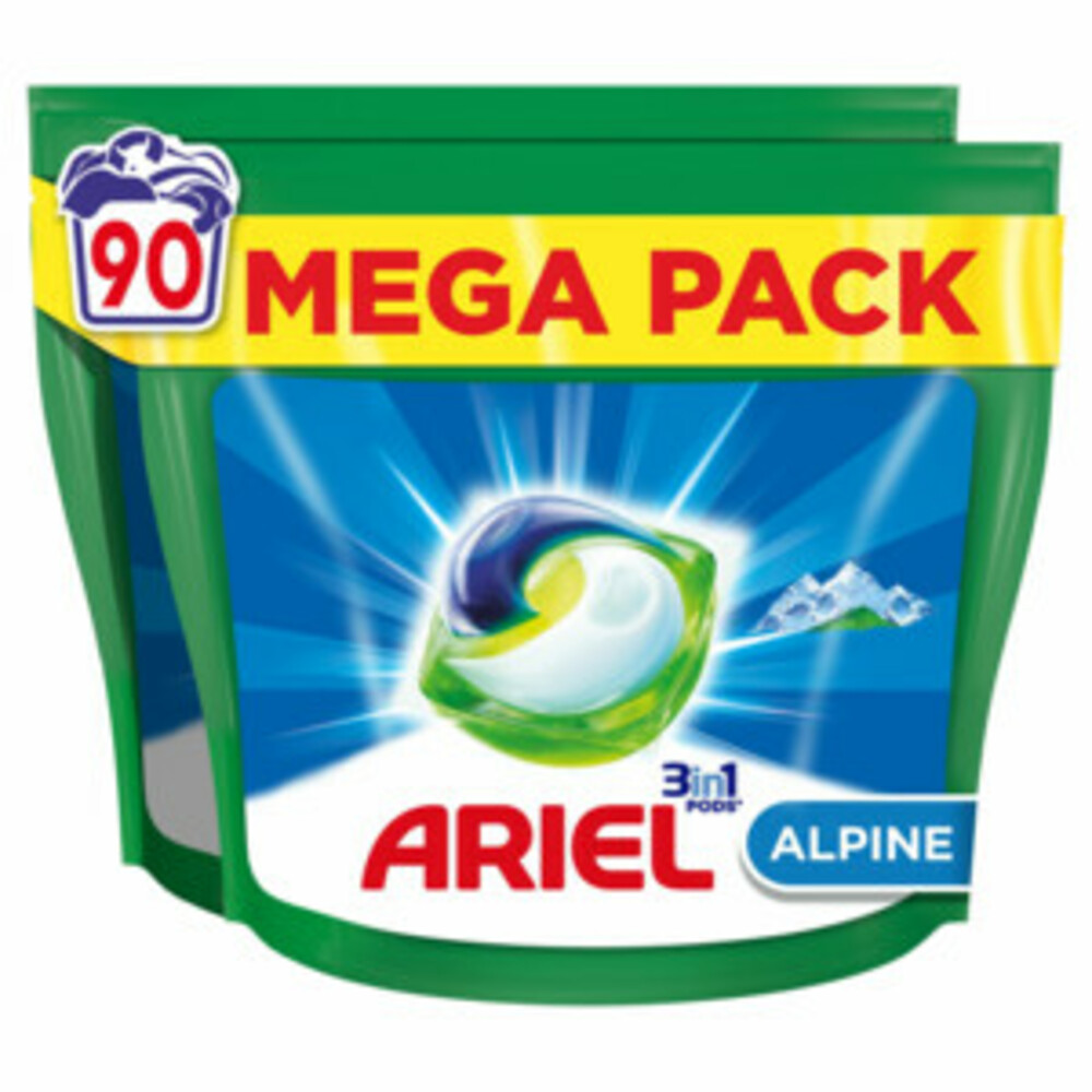 Ariel 3in1 Pods Wasmiddelcapsules Alpine 90 stuks