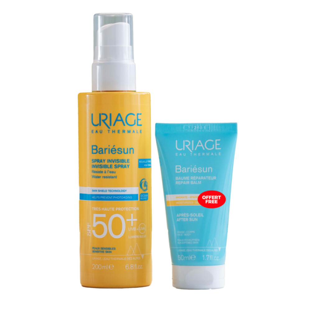 Uriage Bariésun Invisible Spray Zeer Hoge Bescherming SPF50+ 200 ml + Herstelbalsem 50 ml 200 ml