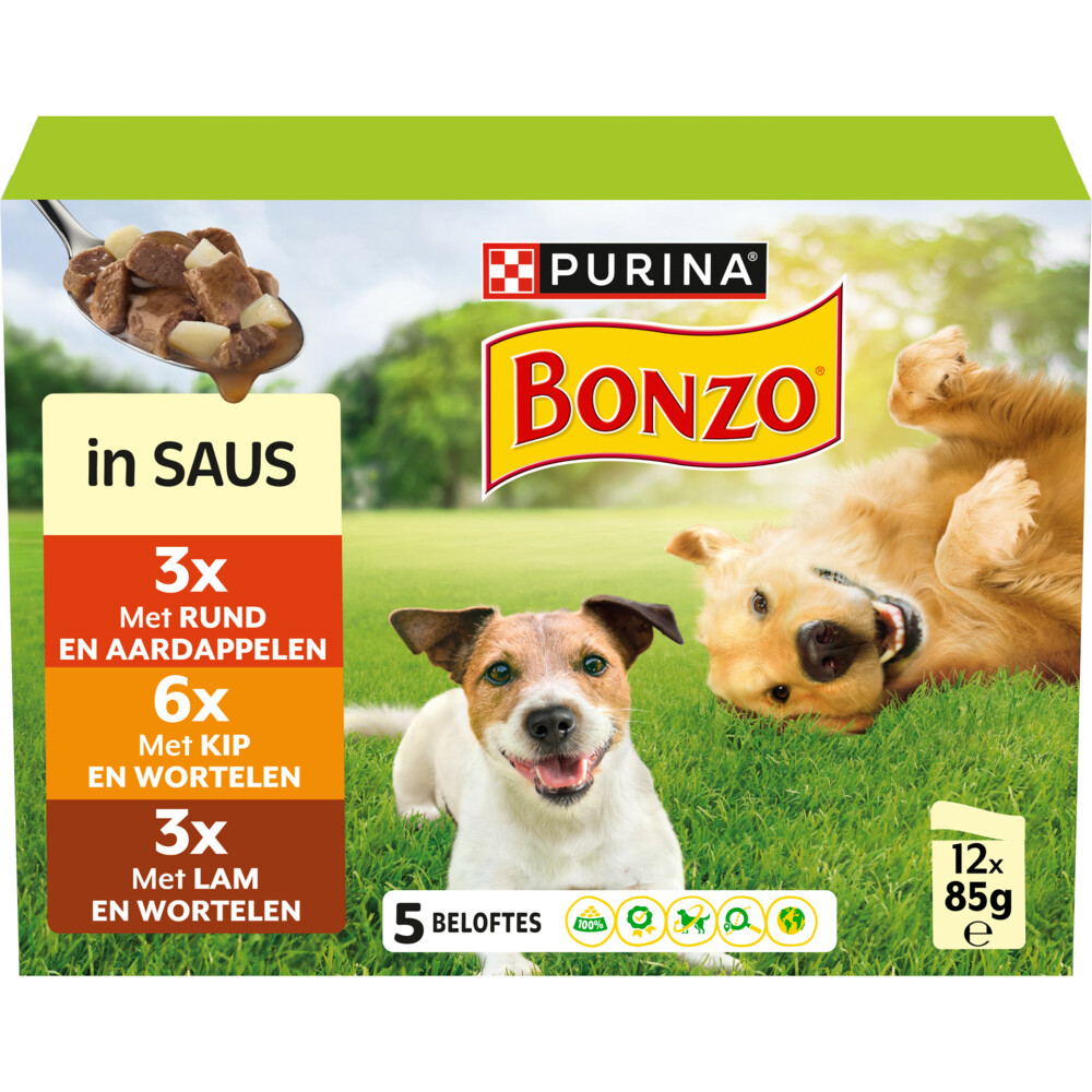 Bonzo Pouch in Saus Multipack 12 x 85 gr