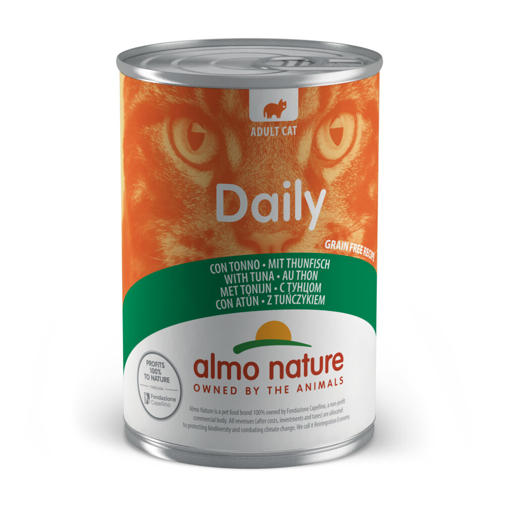 24x Almo Nature Daily Menu Kattenvoer Nat Blik Tonijn 400 gr