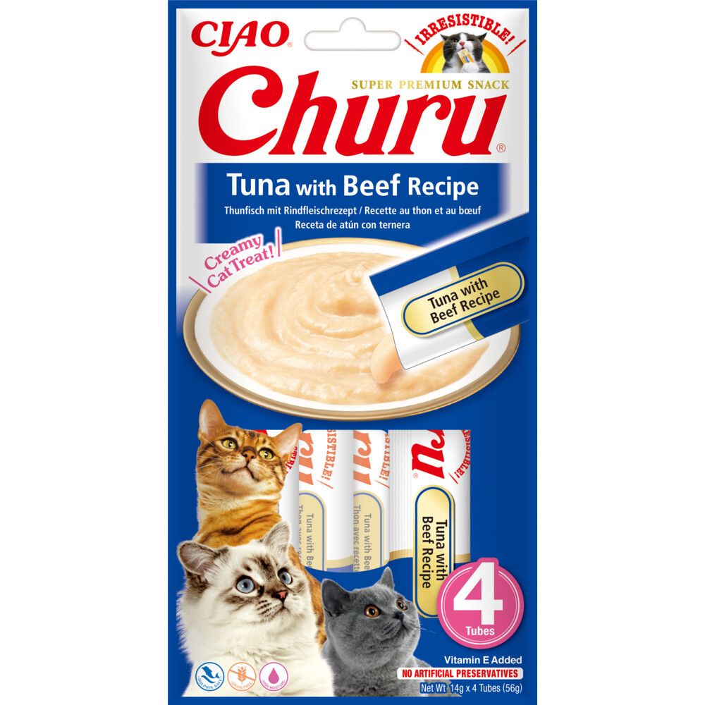 Ciao Churu Kattensnack Tuna&Beef 4 x 14 gr