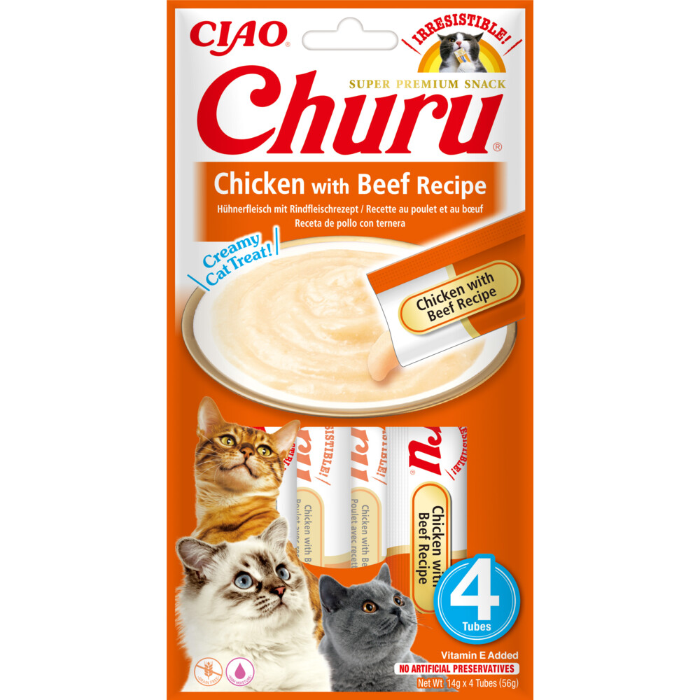 Ciao Churu Kattensnack Chicken&Beef 4 x 14 gr