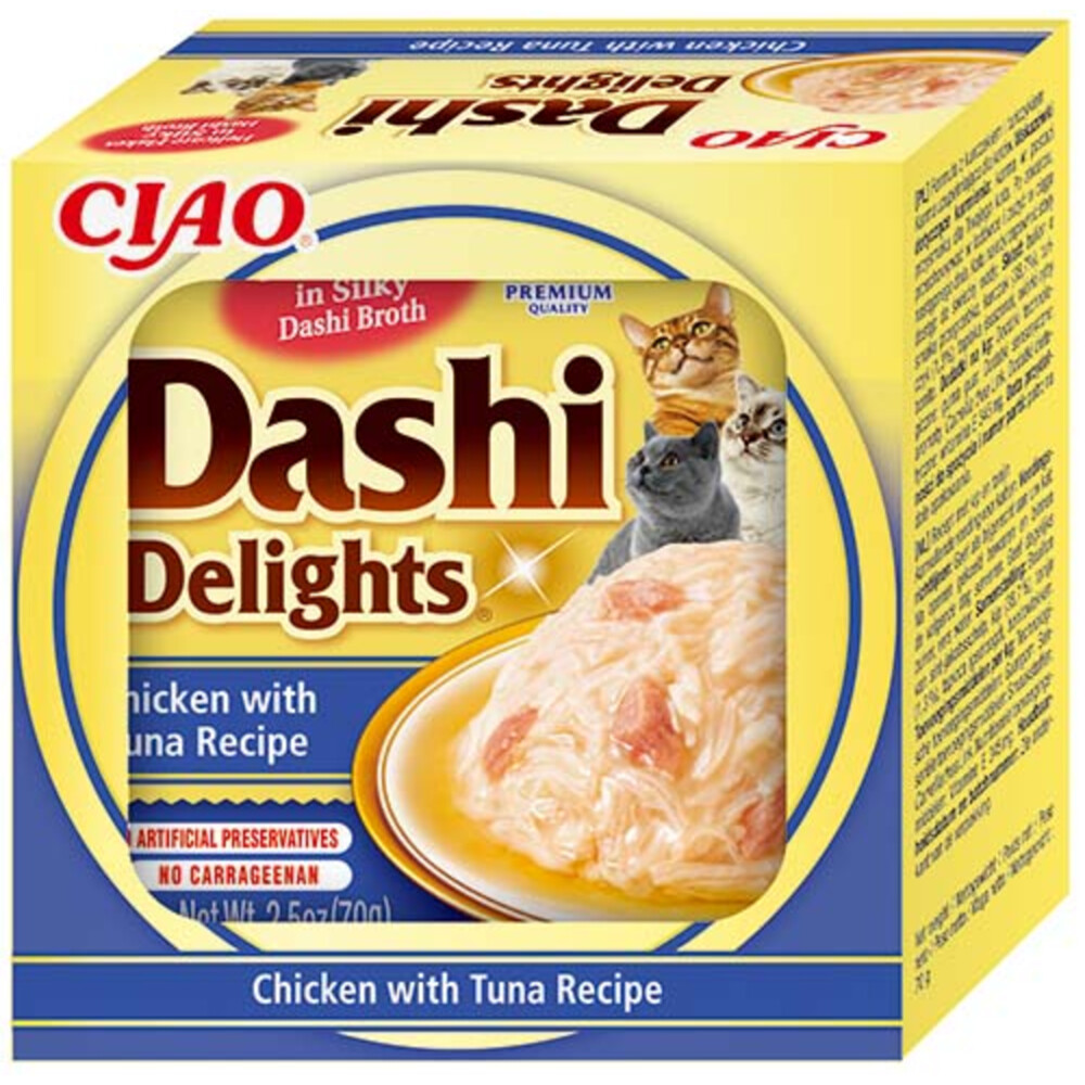 6x Ciao Dashi Delights Kattenvoer Nat Chicken&Tuna 70 gr