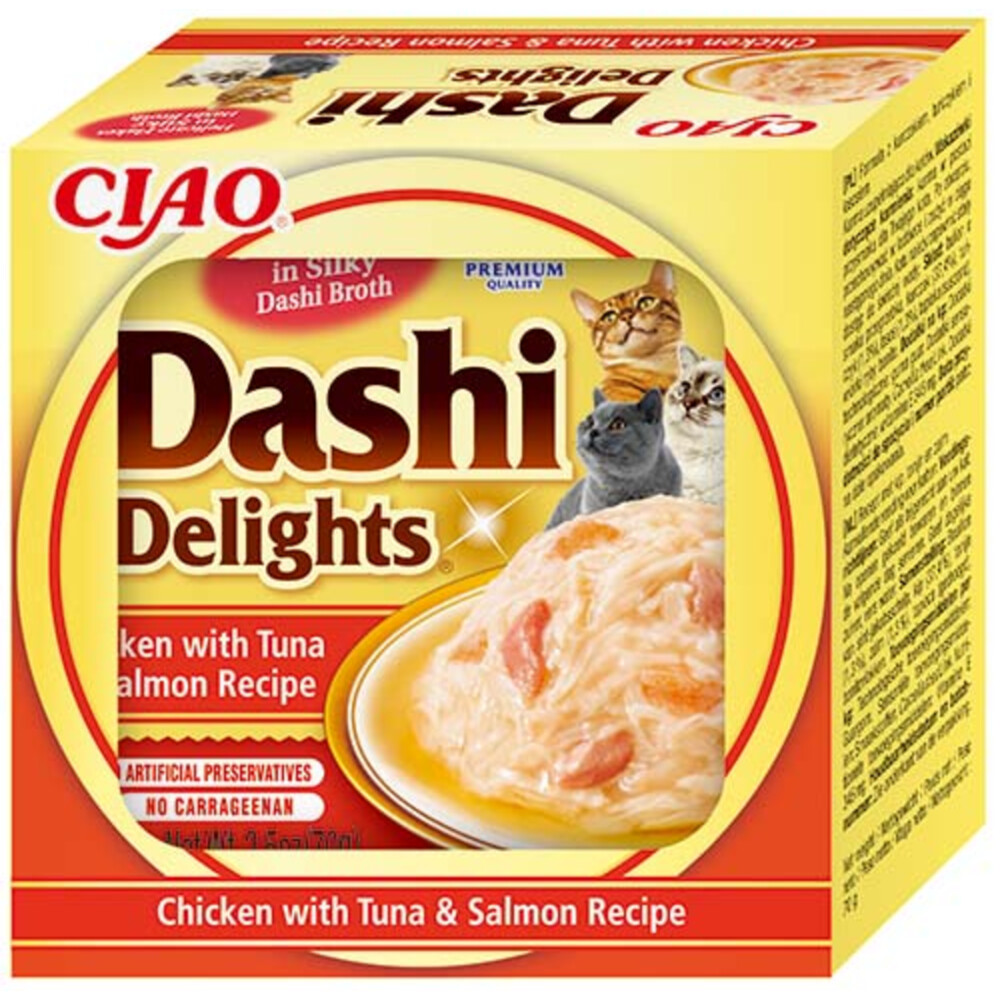 Ciao Dashi Delights Kattenvoer Nat Chicken&Tuna&Salmon 70 gr