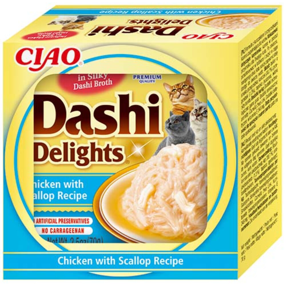 Ciao Dashi Delights Kattenvoer Nat Chicken&Scallop 70 gr