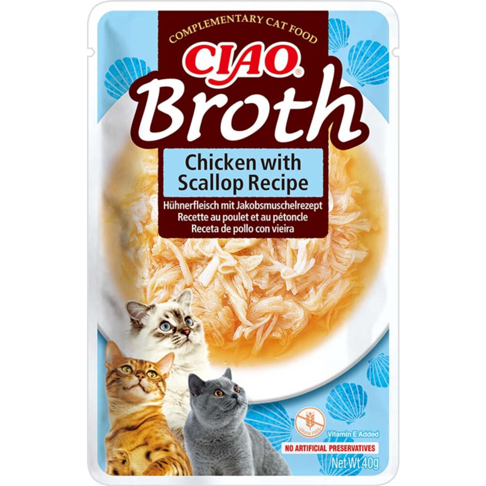 Ciao Broth Kattensnack Chicken&Scallop 40 gr