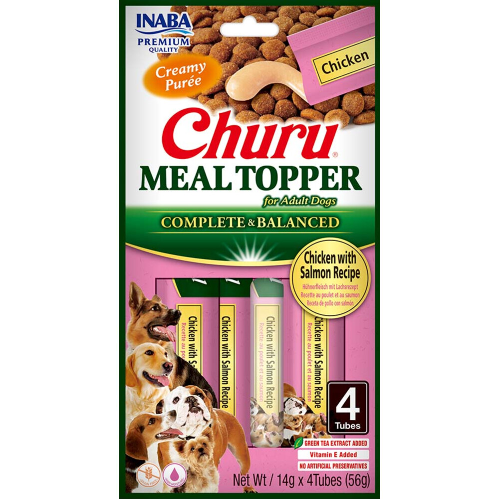 12x Inaba Churu Meal Topper Hondenvoer Chicken&Salmon 4 x 14 gr