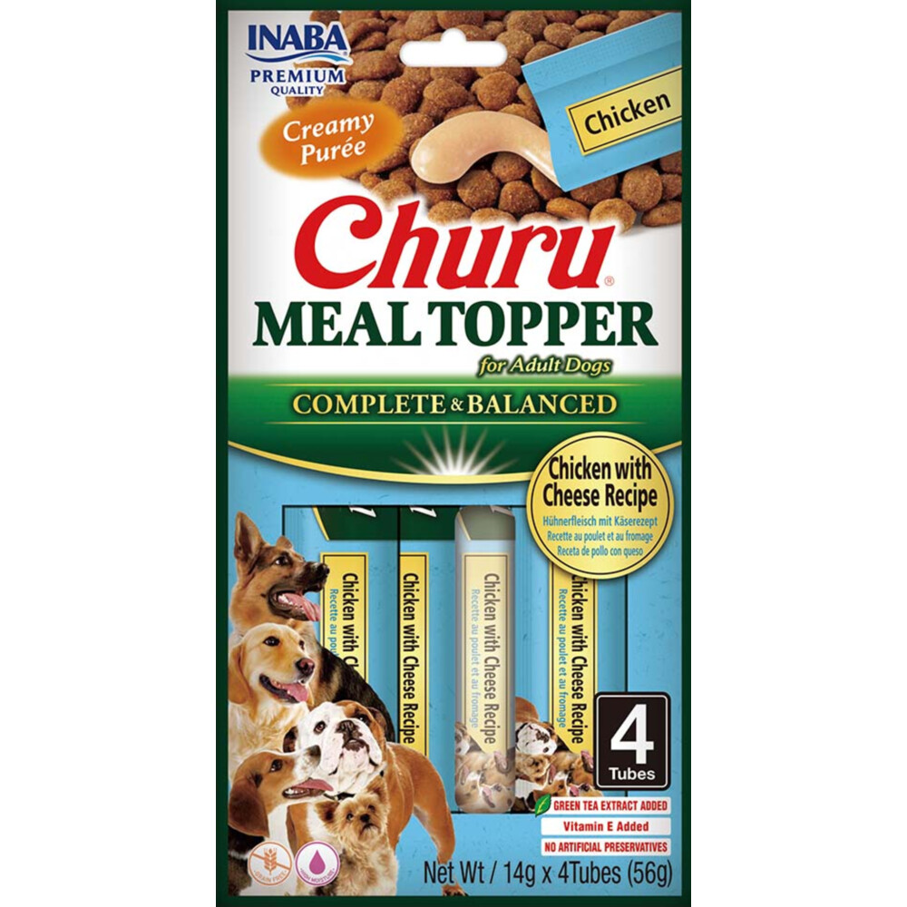 12x Inaba Churu Meal Topper Hondenvoer Chicken&Cheese 4 x 14 gr