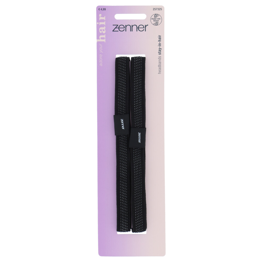Zenner Haarband Stay in Hair Zwart 2 stuks