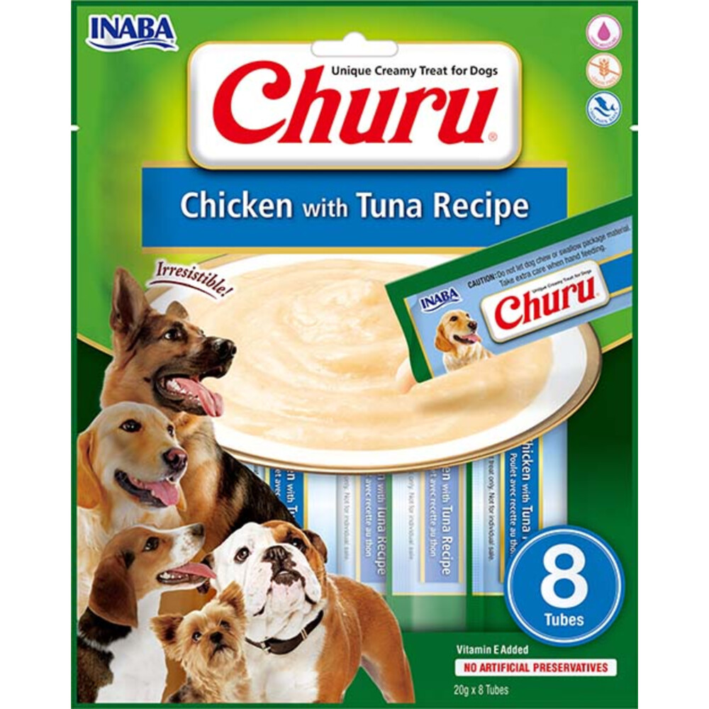 8x Inaba Churu Hondensnack Chicken & Tuna 8 x 20 gr