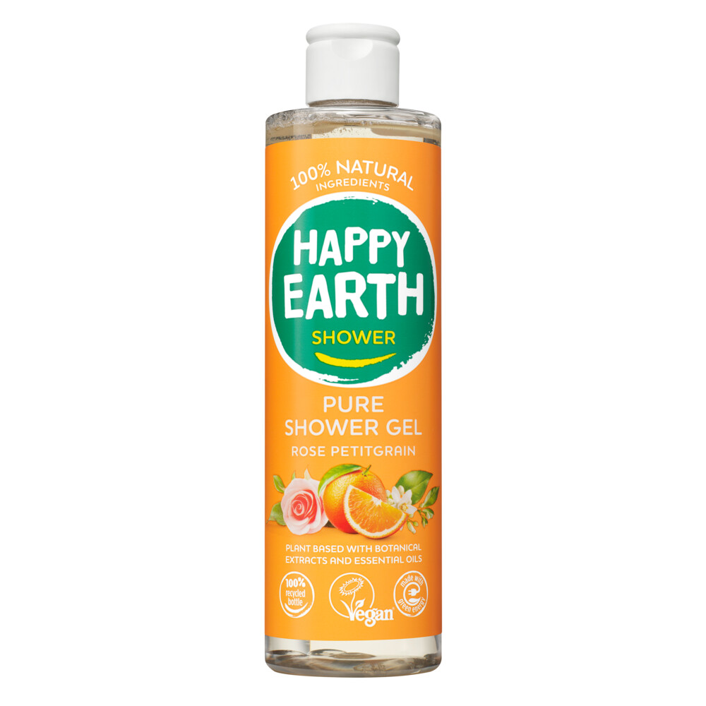 Happy Earth 100% Natuurlijke Douchegel Rose Petitgrain 300 ml