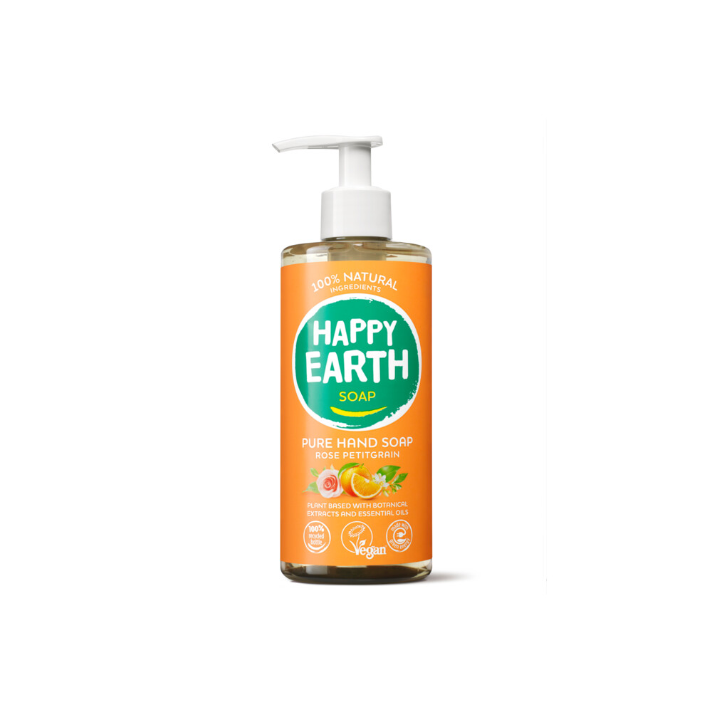 Happy Earth 100% Natuurlijke Handzeep Rose Petitgrain 300 ml