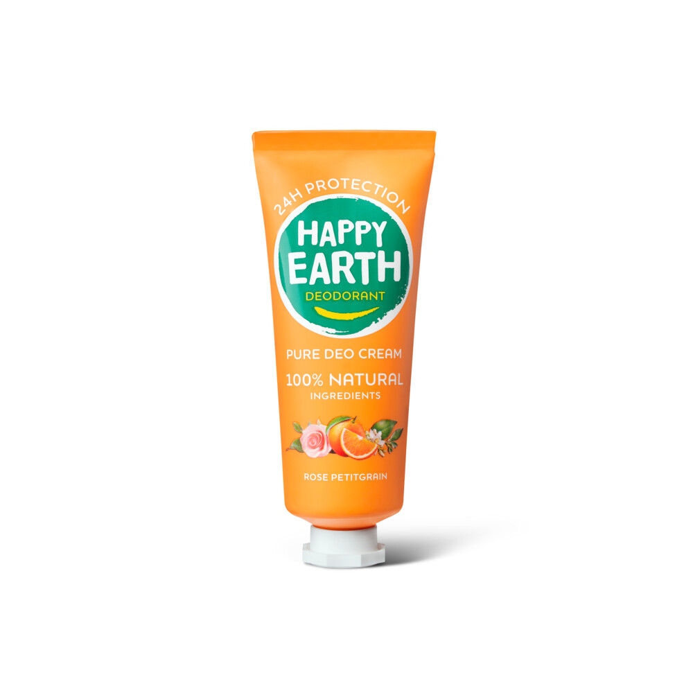 Happy Earth 100% Natuurlijke Deodorant Cream Rose Petitgrain 40 ml