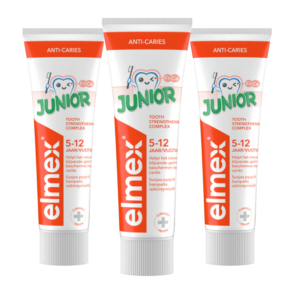 Elmex 3x Gel-Tandpasta Junior (5-12 Jaar) 75 ml - 3 stuks
