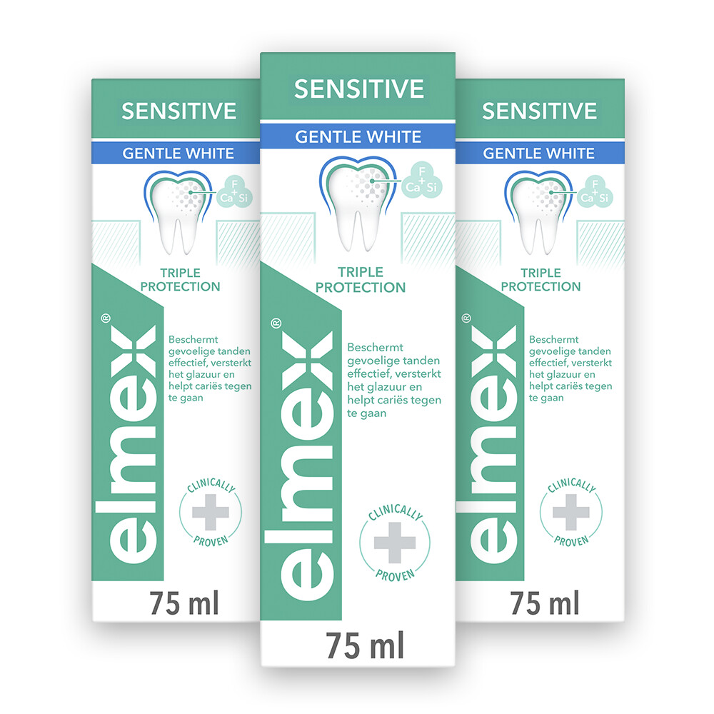 3x Elmex Tandpasta Gentle White 75 ml