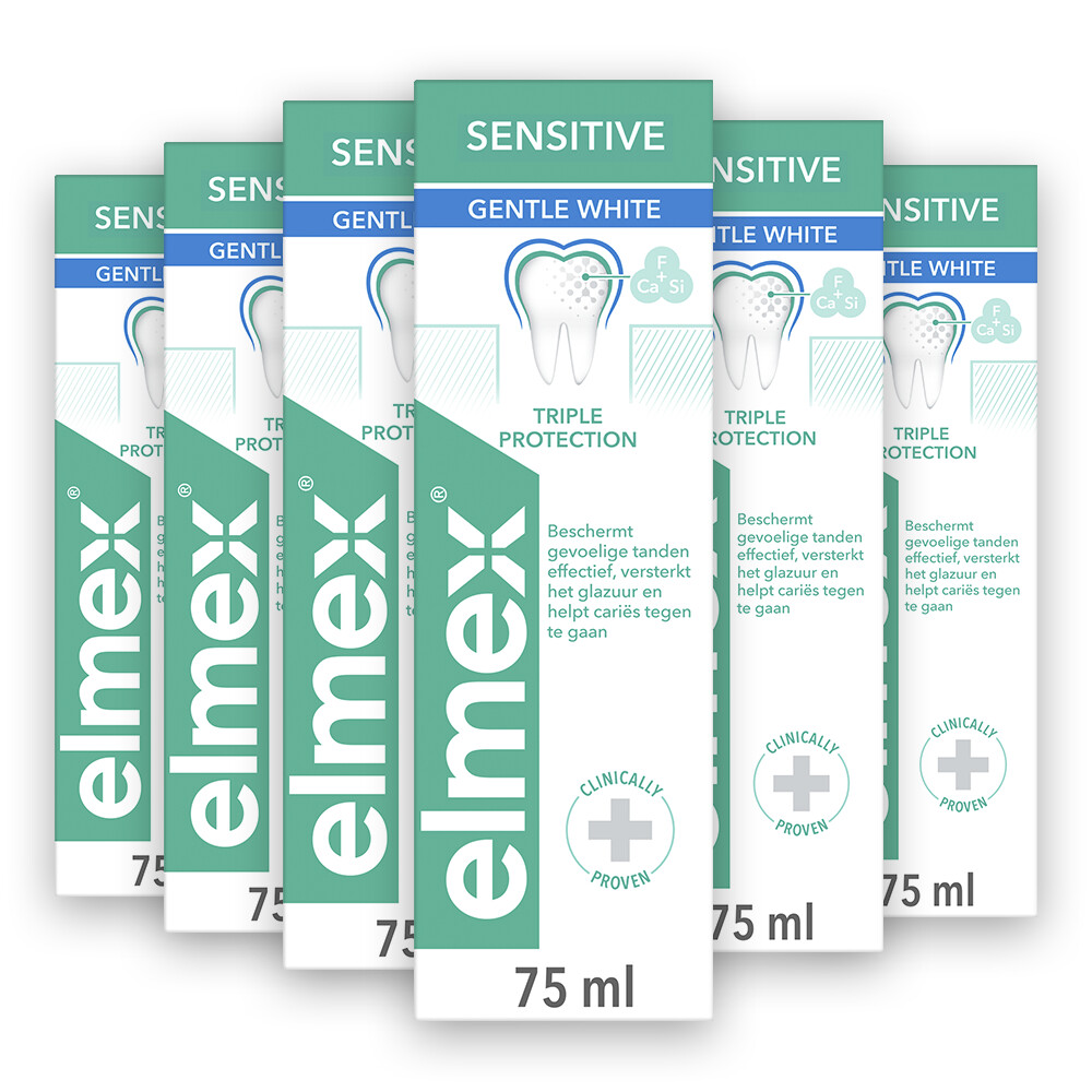 6x Elmex Tandpasta Gentle White 75 ml