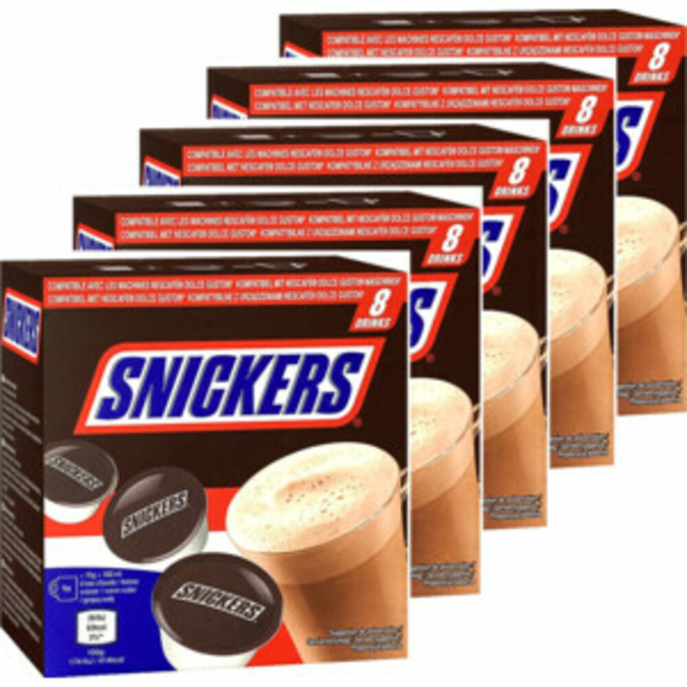 5x Snickers Dolce Gusto Koffiecups 8 stuks