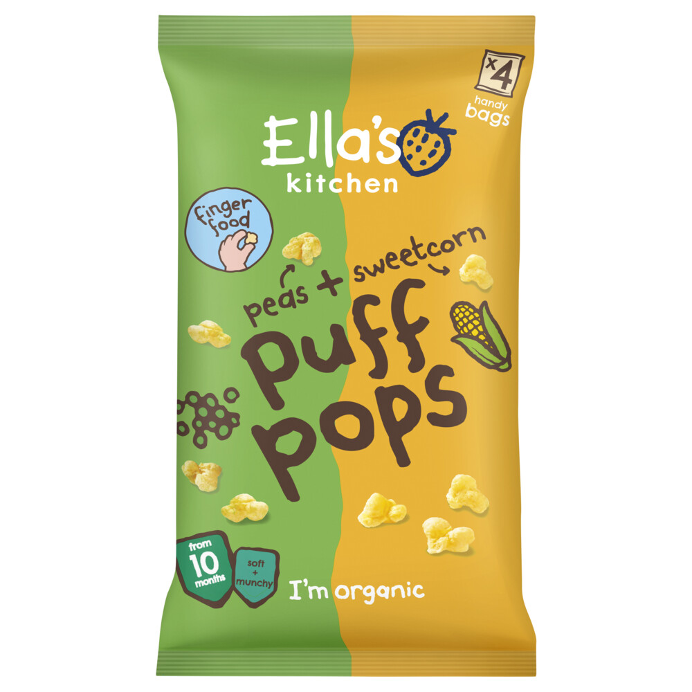 Ella's Kitchen Gepoft Smikkelsnacks 10+ m Ewrt Mais 4 x 9 gr