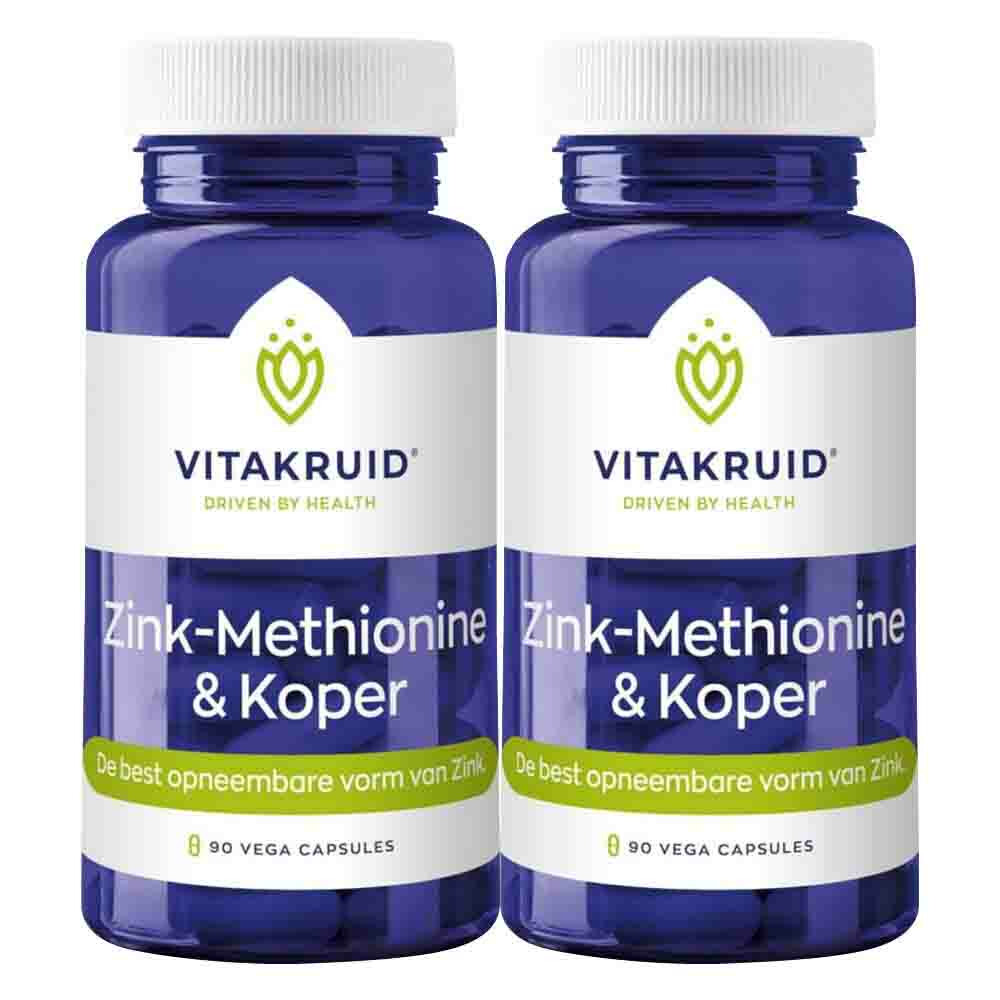 Gratis Verzending: 2x Vitakruid Zink Methionine Koper 90 capsules