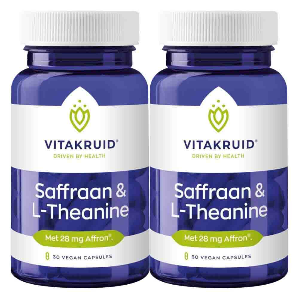 Gratis Verzending: 2x Vitakruid Saffraan&L-Theanine 30 vegacapsules