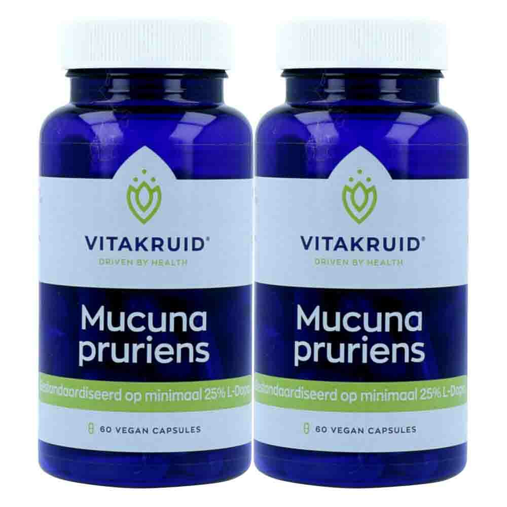 Gratis Verzending: 2x Vitakruid Mucuna Pruriens 400 mg 60 vegacapsules