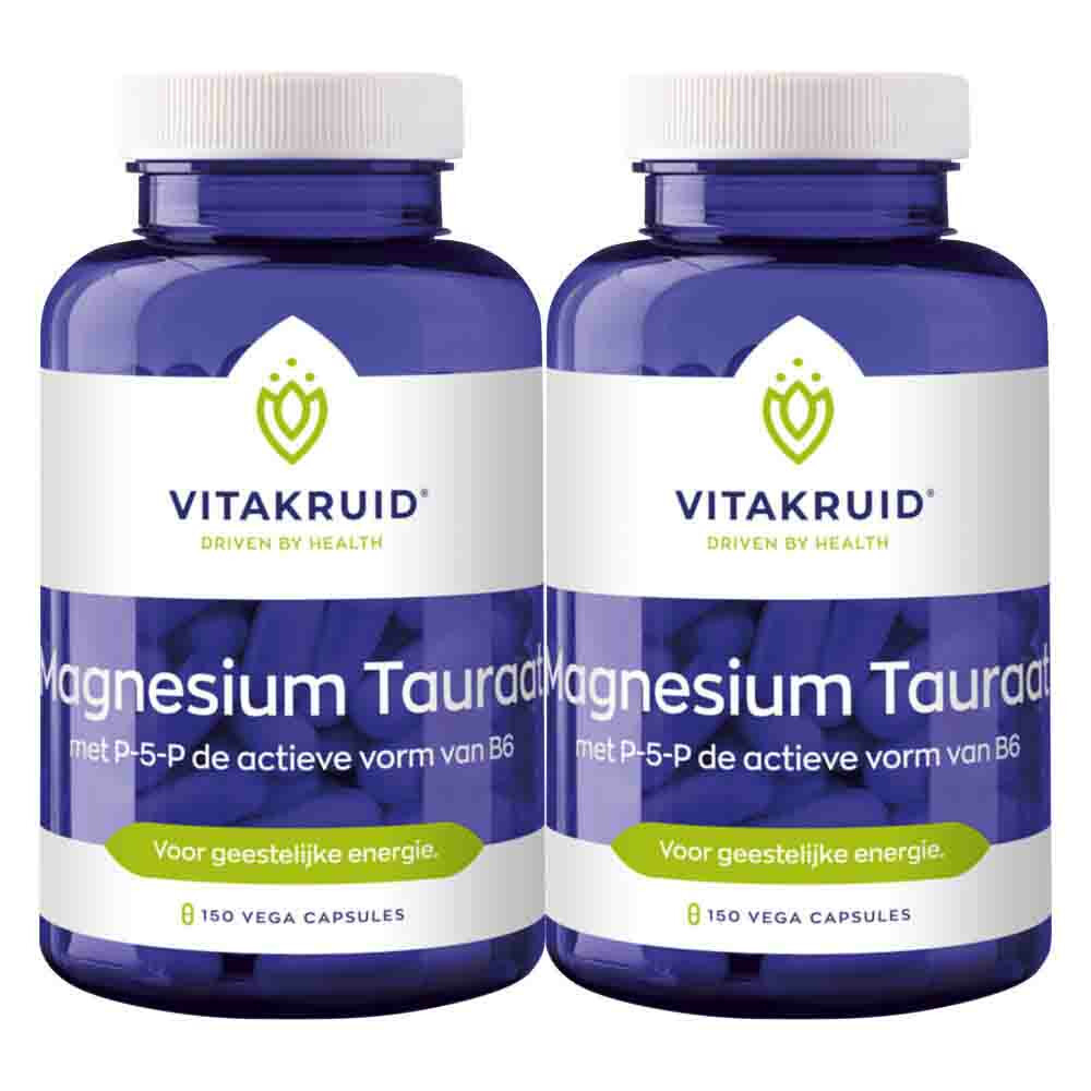 2x Vitakruid Magnesium Tauraat B6 150 vegacapsules