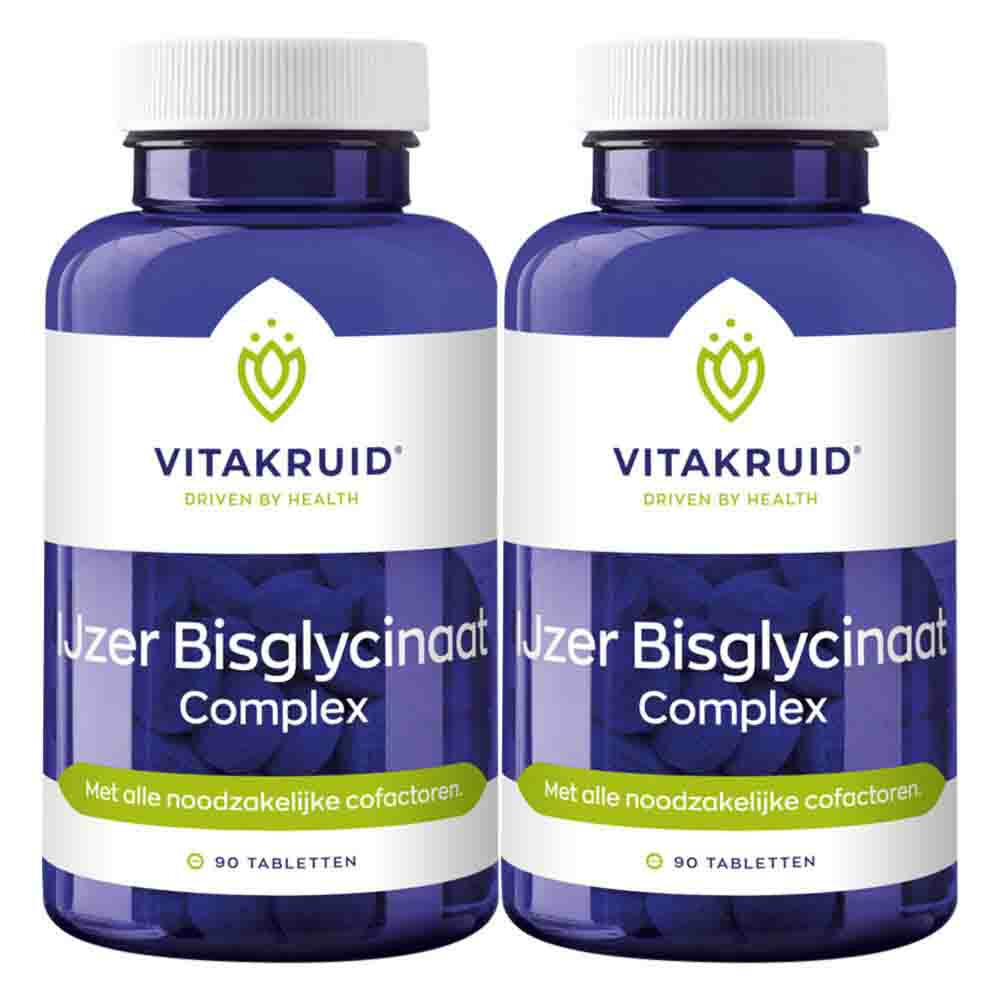 Gratis Verzending: 2x Vitakruid Ijzer Bisglycinaat 90 tabletten