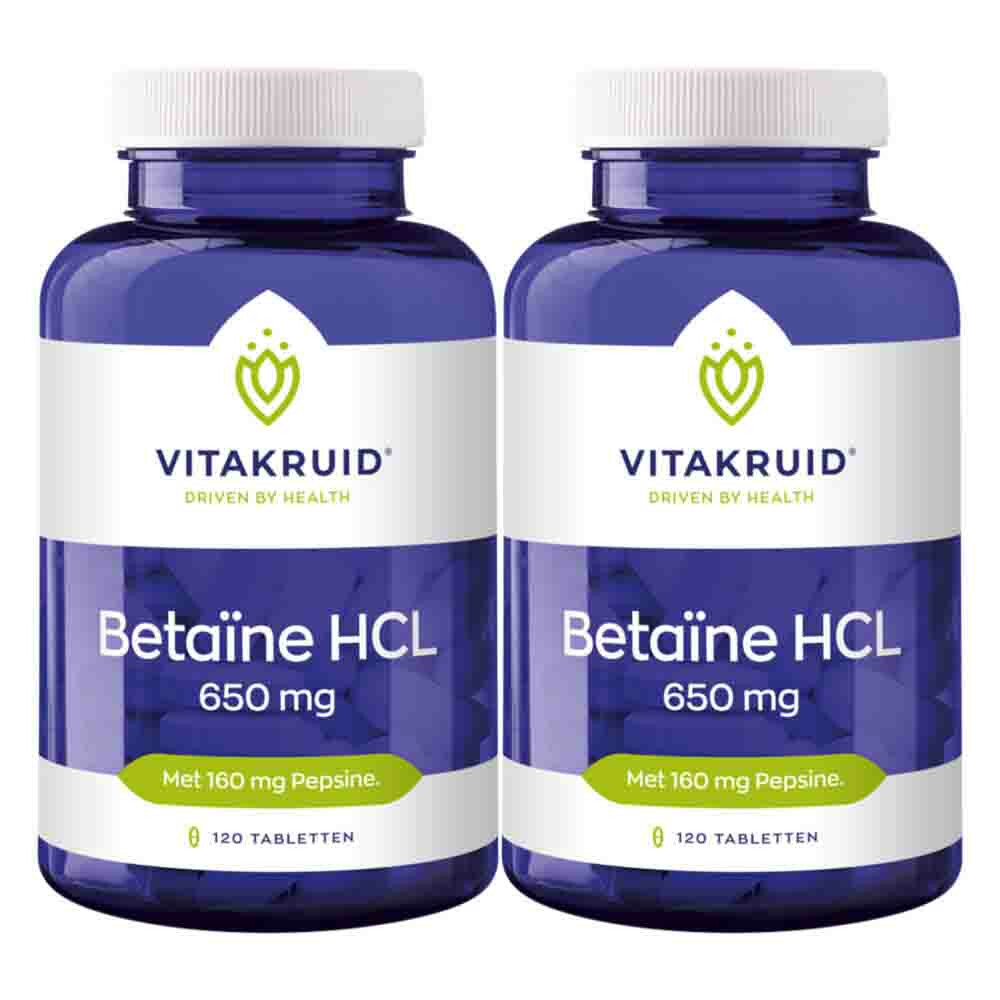Gratis Verzending: 2x Vitakruid Betaine Hcl 650 mg 120 tabletten