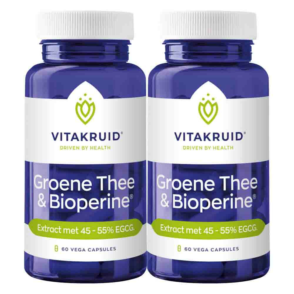 2x Vitakruid Groene Thee&Bioperine 60 vegacapsules